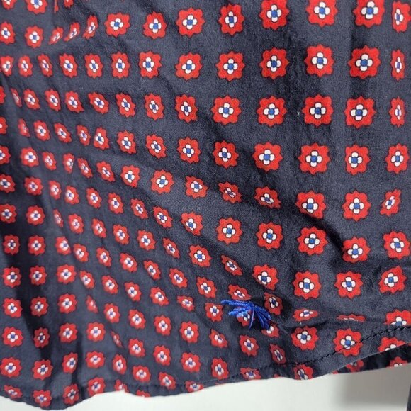 Talbots Women's 100% Cotton Pattern Navy Button Down Size 10 (Medium) - Picture 6 of 13